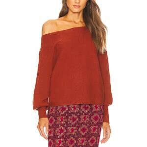 House Of Harlow 1960 'Winifred' Orange Off Shoulder Dolman Sleeve Wide Neck